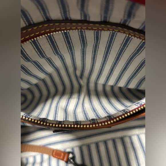 Navy Blue Dooney & Bourke Bag with Brown Accents - Picture 5 of 6
